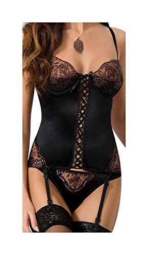 Passion Damen Unterwäsche Dessous Straps-Corset mit String S/M von Passion Dessous