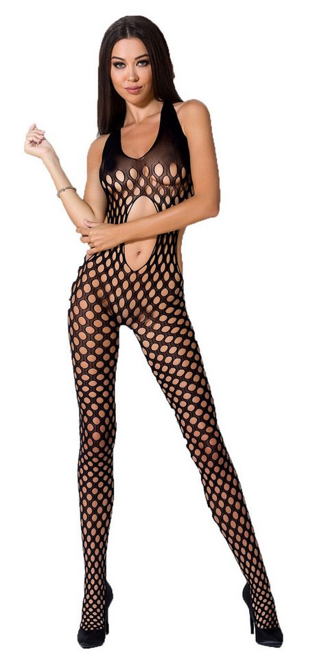 Passion Dessous Bodystocking-Ouvert Damen Dessous Bodystocking Catsuit aus dehnbarem Netz-Material transpa von Passion Dessous