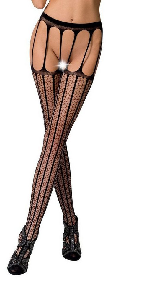 Passion Dessous Ouvert Strumpfhose Damen Dessous Strumpfhose im Straps Look aus Strumpfhaltergürtel und S von Passion Dessous