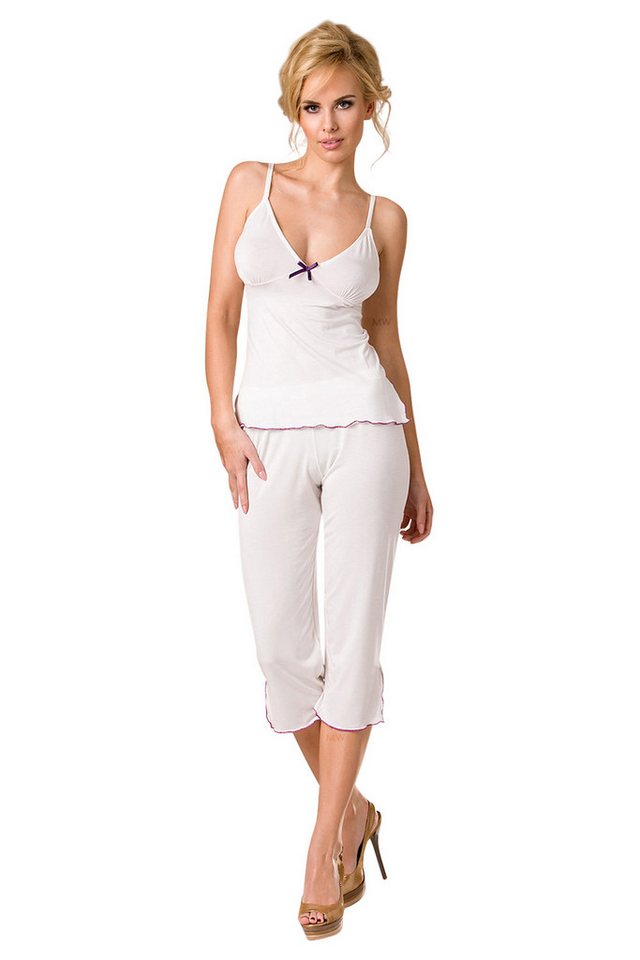 Passion Dessous Pyjama Damen Dessous Pyjama Nachtwäsche Set aus Top mit Hose dehnbar mit Gumm von Passion Dessous