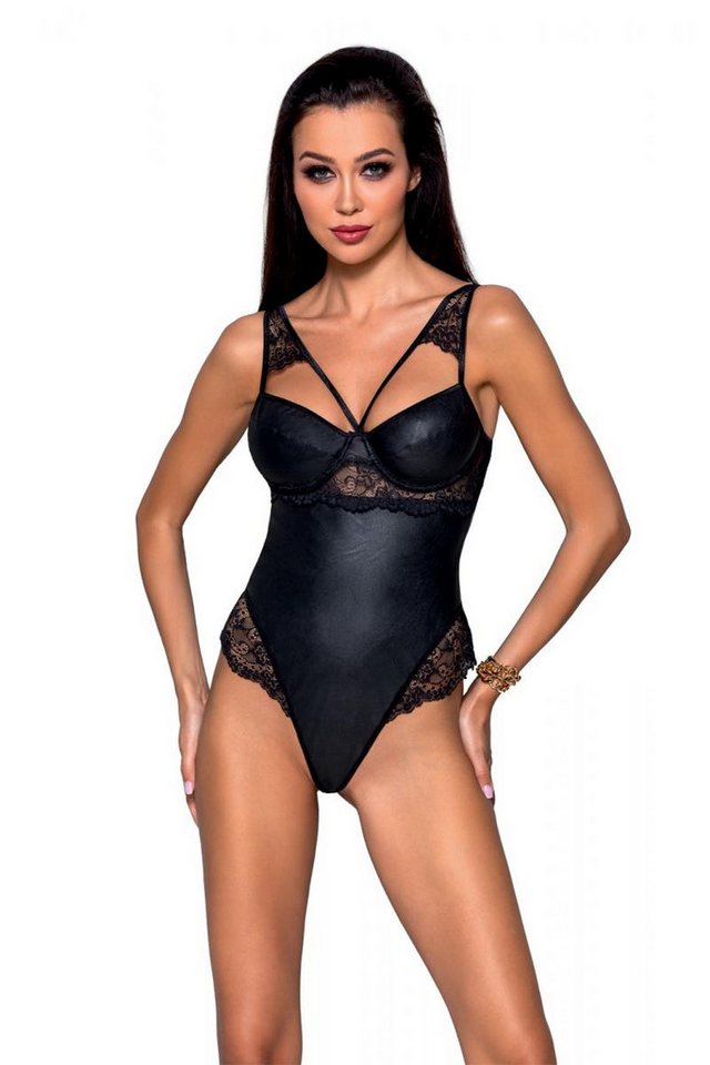 Passion Dessous Stringbody Schwarzer String Body aus Kunstleder und Spitze elastisch blickdicht m Passion Dessous Stringbody Schwarzer String Body aus Kunstleder und Spitze elastisch blickdicht m von Passion Dessous