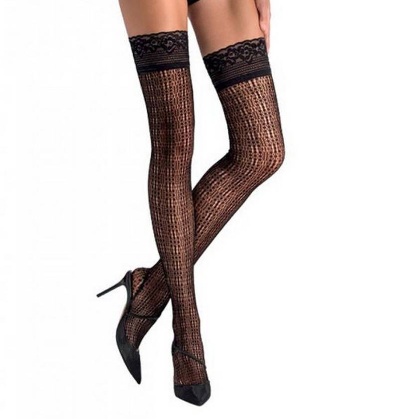 Passion Dessous Strümpfe Halterlose schwarze Dessous Strümpfe Stockings mit Spitze Damen von Passion Dessous