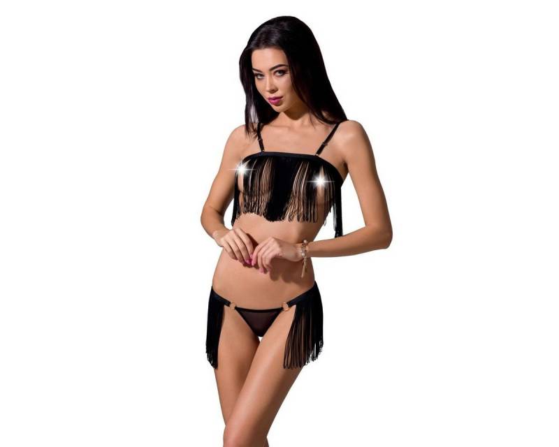 Passion-Exklusiv Set: Ouvert-BH PE Kassandra 2pcs set with open bra black - (L/XL von Passion-Exklusiv