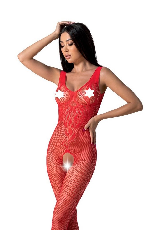 Passion Bodystocking Bodystocking in rot Catsuit ouvert pofrei aus 20 DEN (1 St) von Passion