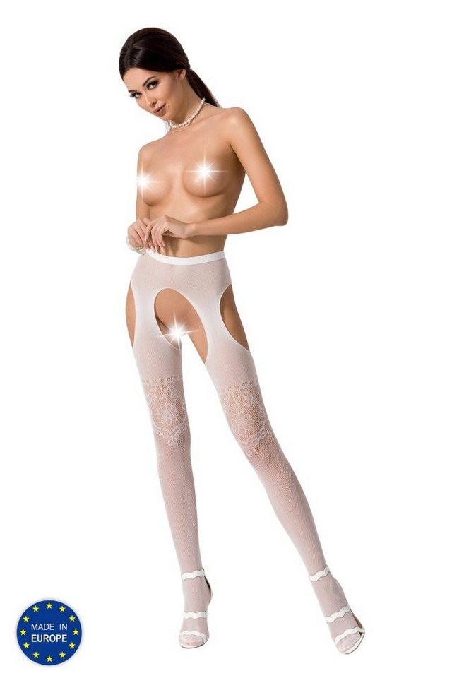 Passion Ouvert Strumpfhose Strumpfhose ouvert in weiß - one Size von Passion