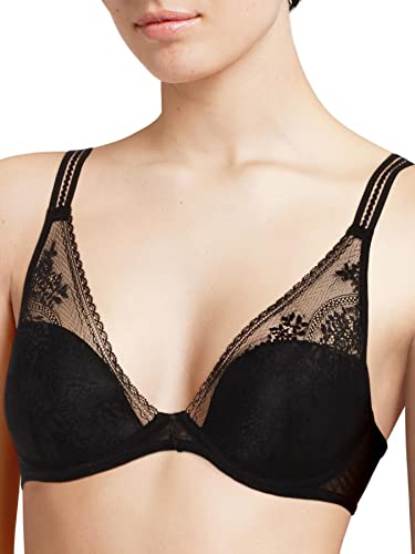 Passionata MADDIE, Tief Ausgeschnittener T-Shirt-BH, Damen Unterwäsche, Schwarz, 80F von Passionata