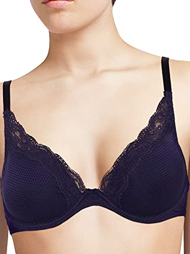 Passionata BROOKLYN, Tief Ausgeschnittener T-Shirt-BH, Damen Unterwäsche, Bleu Nocturne, 70C von Passionata