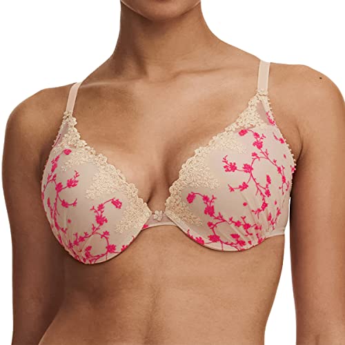 Passionata WHITE NIGHTS, Push-Up-BH, Damen Unterwäsche, Dune/Pink Fluo, 70B von Passionata