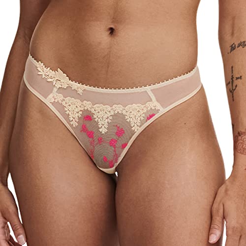 Passionata WHITE NIGHTS, Tanga, Damen Unterwäsche, Dune/Pink Fluo, 44 von Passionata