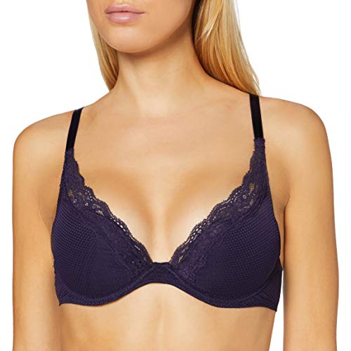 Passionata BROOKLYN, Tief Ausgeschnittener T-Shirt-BH, Damen Unterwäsche, Bleu Nocturne, 75C von Passionata