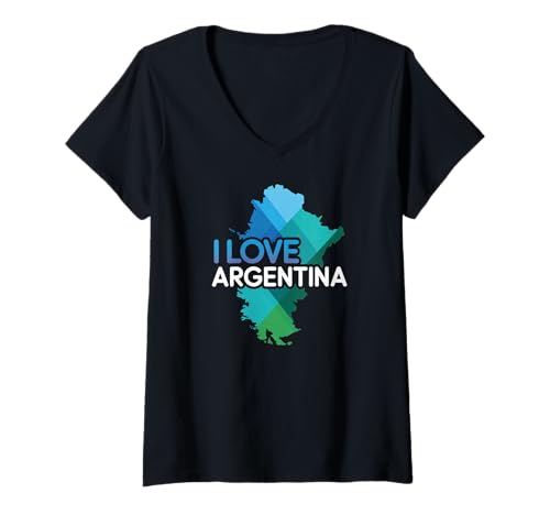 Damen Ich Liebe Argentinien Kühne Passion Statement T-Shirt mit V-Ausschnitt von Passionate Argentina Travel Memories