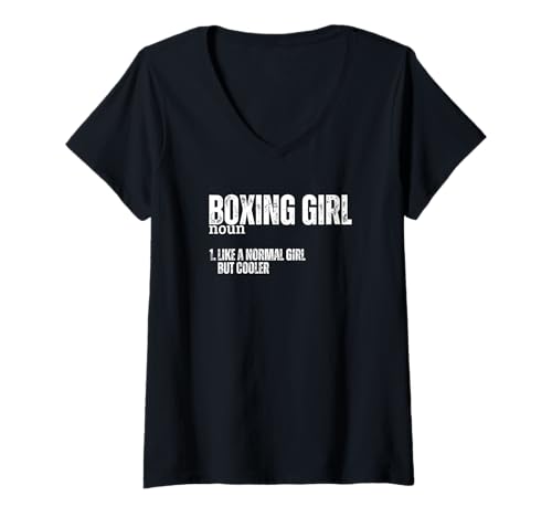 Damen Boxing Girl Definition Lustiger Frauenboxer T-Shirt mit V-Ausschnitt Damen Boxing Girl Definition Lustiger Frauenboxer T-Shirt mit V-Ausschnitt von Passionate Boxing Enthusiast Boxer Apparel