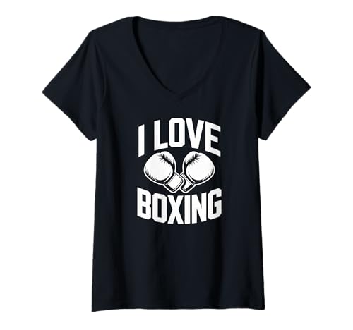 Damen Aussage von „Ich Liebe Boxenthusiasten“ T-Shirt mit V-Ausschnitt Damen Aussage von „Ich Liebe Boxenthusiasten“ T-Shirt mit V-Ausschnitt von Passionate Boxing Enthusiasts Gear