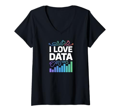 Damen Ich Liebe datenbegeistertes Design T-Shirt mit V-Ausschnitt Damen Ich Liebe datenbegeistertes Design T-Shirt mit V-Ausschnitt von Passionate Data Analysts Insights Enthusiasts
