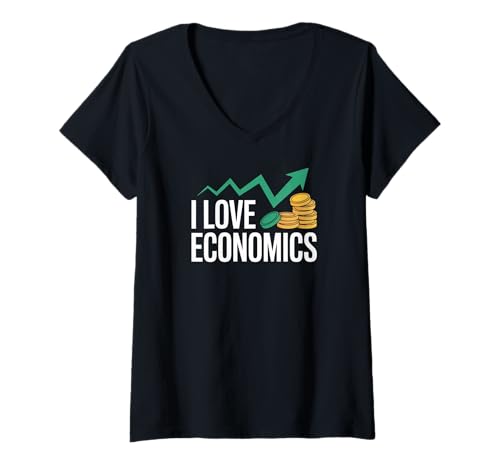 Damen Ich Liebe Economics Graph Coin Trend Design T-Shirt mit V-Ausschnitt Damen Ich Liebe Economics Graph Coin Trend Design T-Shirt mit V-Ausschnitt von Passionate Economic Enthusiasts Worldwide