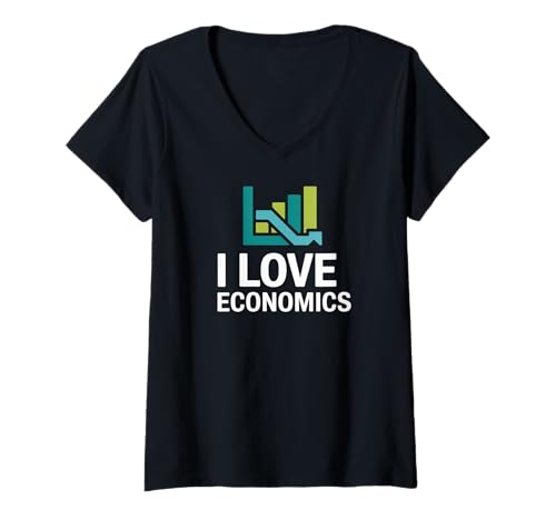 Damen Ich Liebe Economics Graph Passion T-Shirt mit V-Ausschnitt Damen Ich Liebe Economics Graph Passion T-Shirt mit V-Ausschnitt von Passionate Economics Graph Enthusiasts