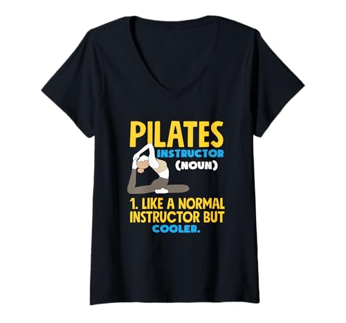 Damen Pilates Instructor Substantiv Like A Normal Instructor But Cooler T-Shirt mit V-Ausschnitt von Passionate Pilates Practitioners and Fitness Fans