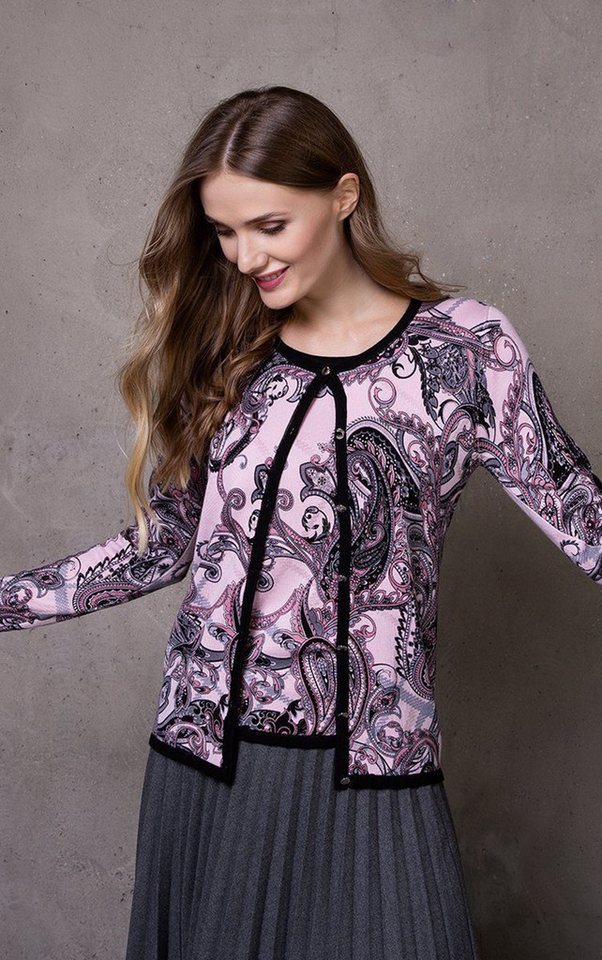 Passioni 2-in-1-Strickjacke Twinset mit Paisleyprint von Passioni
