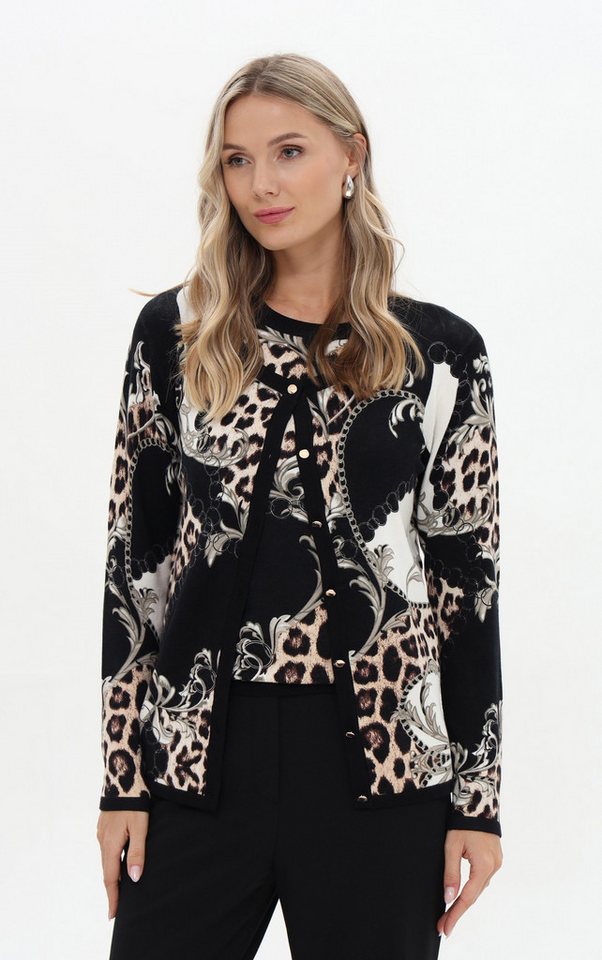 Passioni 2-in-1-Strickjacke im Mustermix von Passioni