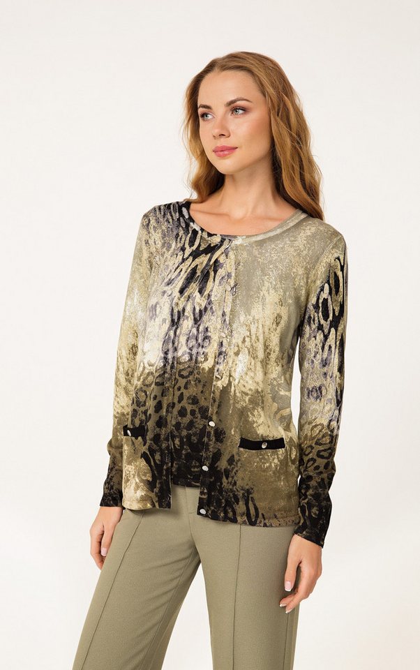 Passioni Cardigan Twinset mit abstraktem Animalprint von Passioni