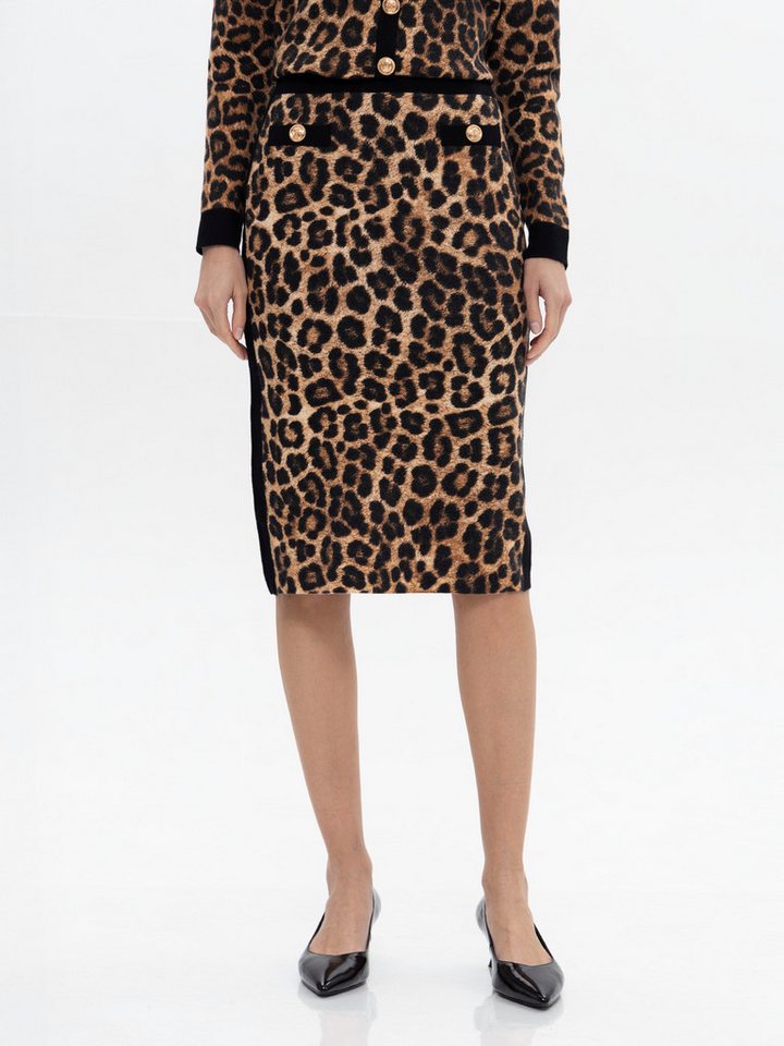 Passioni Midirock mit Animalprint von Passioni