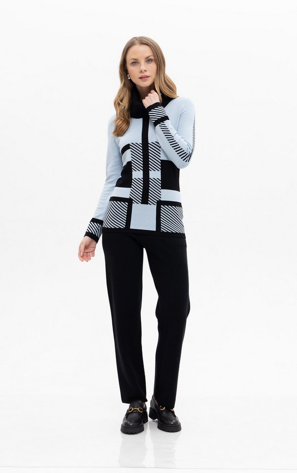 Passioni Rollkragenpullover mit Colour-blocking von Passioni