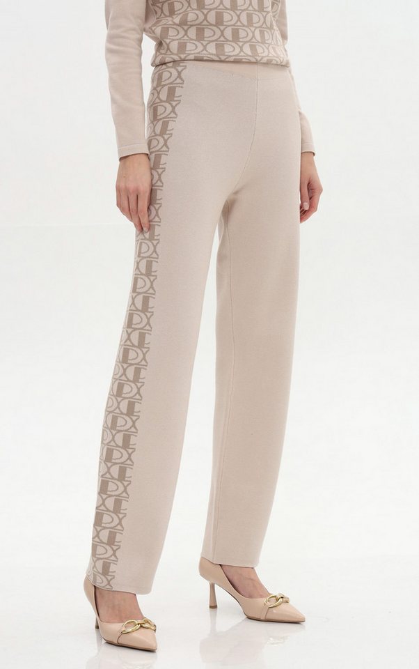 Passioni Strickhose Straight Fit mit Logo-Details von Passioni