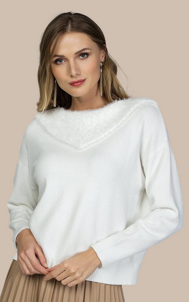 Passioni Strickpullover mit dekorativem Kragen von Passioni