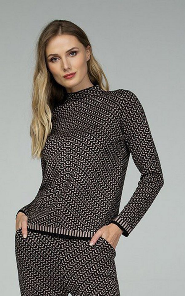 Passioni Strickpullover mit stylischem Fischgrätenmuster von Passioni