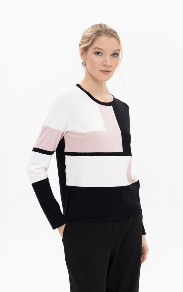 Passioni Strickpullover Pullover im Farbblock-Design von Passioni