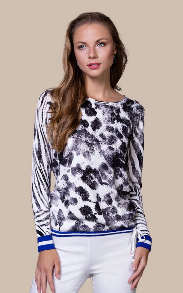 Passioni Strickpullover mit Animal-Mustermix von Passioni