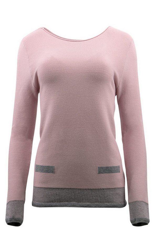 Passioni Strickpullover mit femininem Ausschnitt und angedeuteten Taschen Passioni Strickpullover mit femininem Ausschnitt und angedeuteten Taschen von Passioni