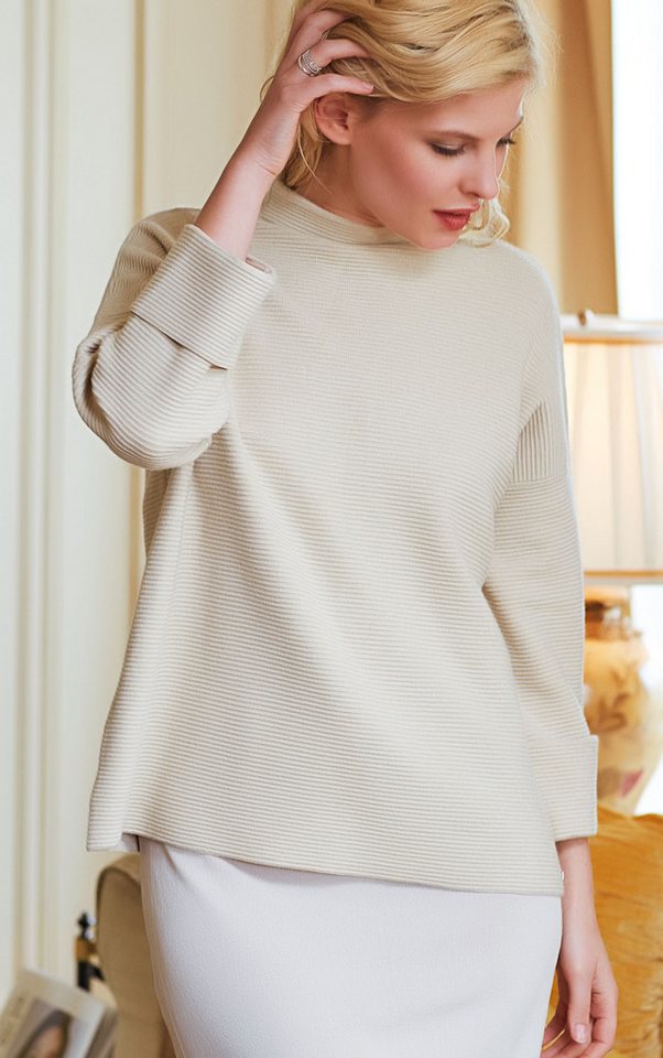 Passioni Strickpullover in horizontalem Rippstrick von Passioni