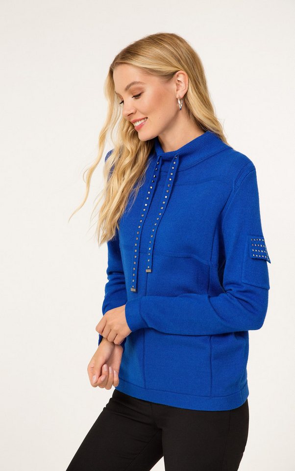 Passioni Strickpullover Sweatshirt mit Taschendetail und Strass von Passioni