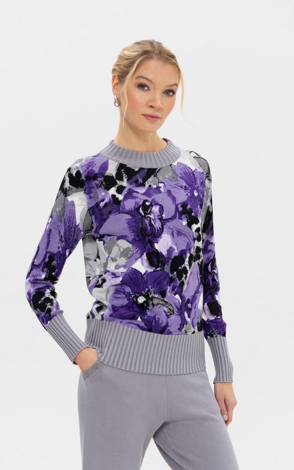 Passioni Strickpullover mit Blumenmotiv von Passioni