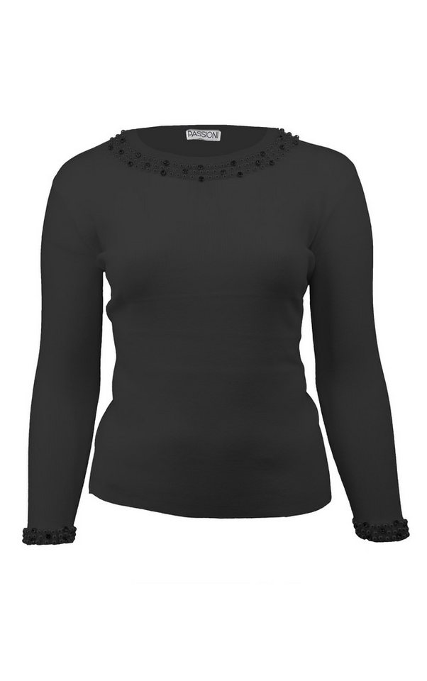 Passioni Strickpullover mit Perlensaum von Passioni