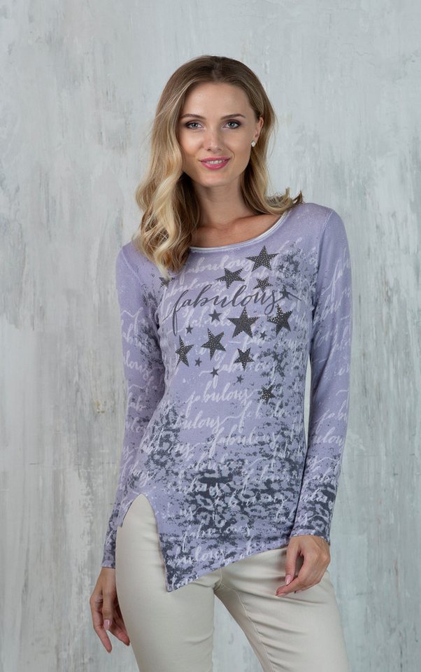 Passioni Strickpullover mit Sternenmuster und Strass von Passioni