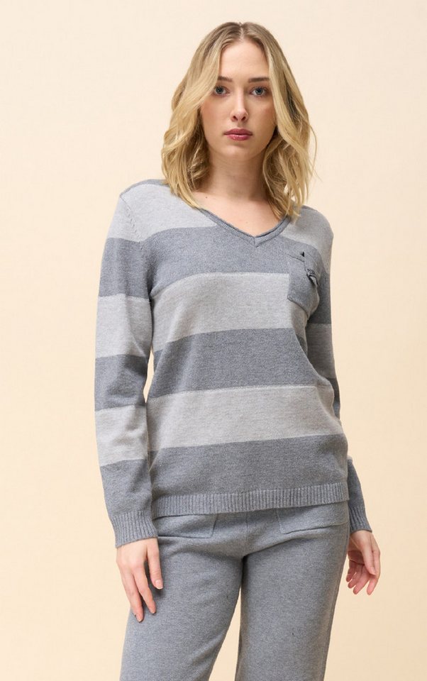 Passioni Strickpullover mit Taschendetail und Strasssteinen von Passioni