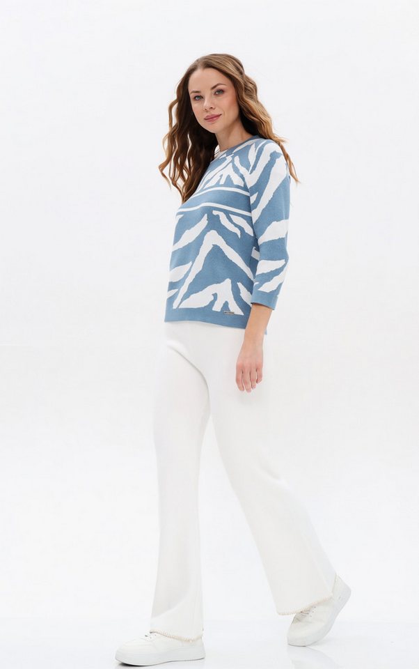 Passioni Strickpullover mit abstraktem Zebramuster von Passioni