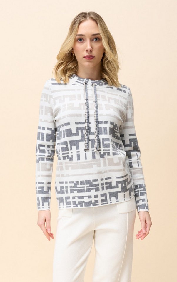 Passioni Strickpullover mit geometrischem Muster und Strass von Passioni