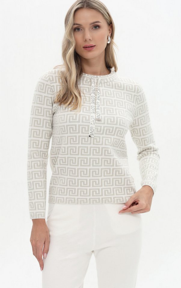 Passioni Strickpullover mit geometrischem Muster von Passioni