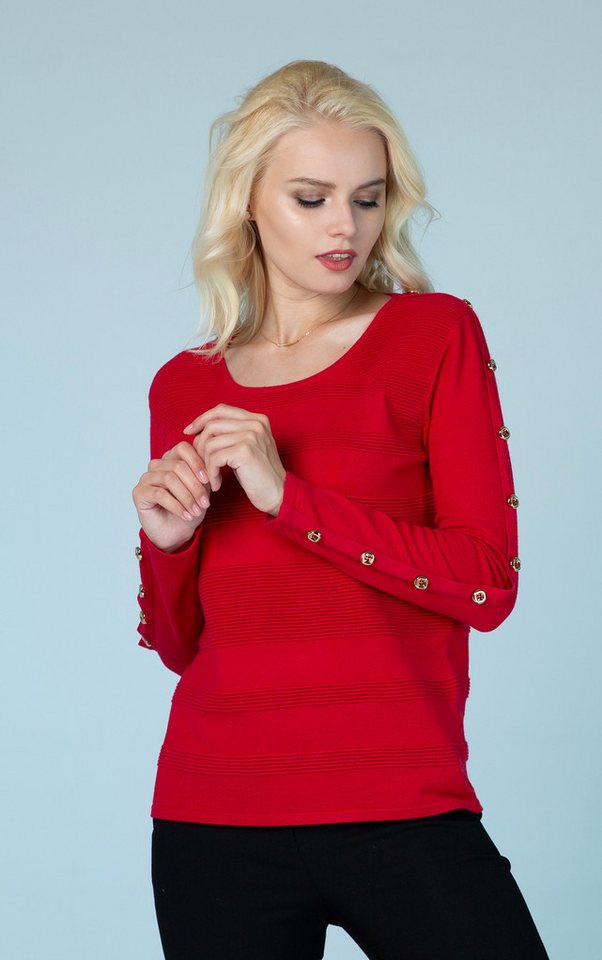 Passioni Strickpullover mit Rippstreifen von Passioni