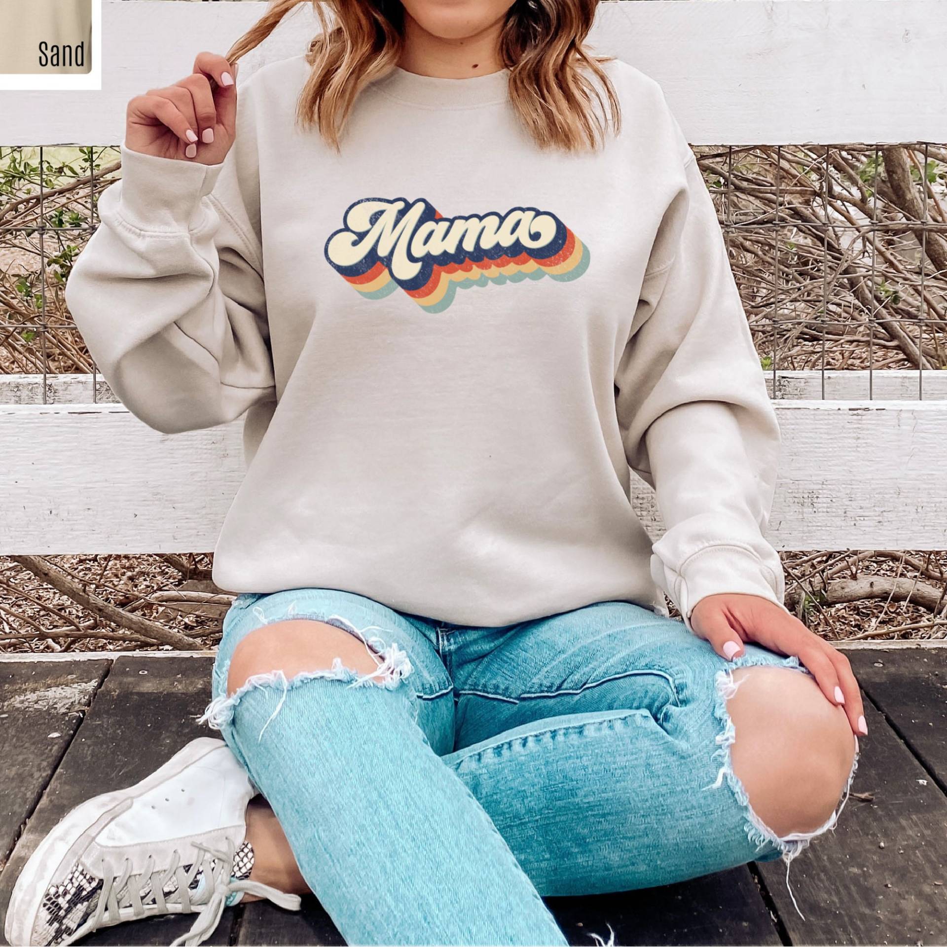 Mama Sweatshirt Für Neue Mama, Retro Unisex Heavy Blend Crewneck Sweatshirt, Crewneck, S Bis Xxl Größen, Muttertagsgeschenke von PassionlineApparel