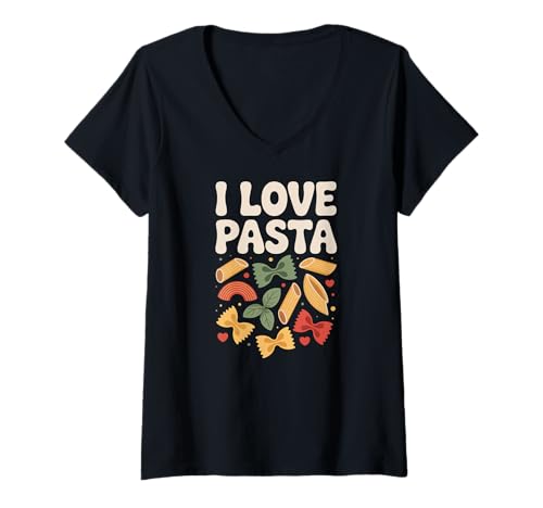Damen Ich Liebe Pasta Culinary Delight Lustiger Feinschmecker T-Shirt mit V-Ausschnitt Damen Ich Liebe Pasta Culinary Delight Lustiger Feinschmecker T-Shirt mit V-Ausschnitt von Pasta Lover Culinary Enthusiast Fun Foodie