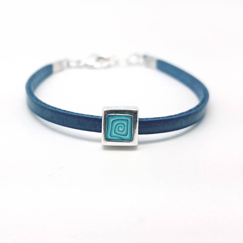 Polymer Clay Armband Spiralarmband | Lederarmband Einzigartige Armbänder Geburtstagsgeschenk Fröhliche Schmuckstücke Mit Abstrakter Fantasie in von Pastacuita