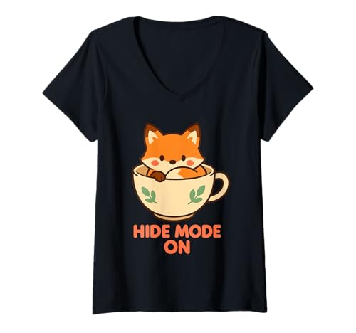 Damen Introvertierter Humor Socially Awkward Kawaii Awkward but Cute T-Shirt mit V-Ausschnitt Damen Introvertierter Humor Socially Awkward Kawaii Awkward but Cute T-Shirt mit V-Ausschnitt von Pastel Aesthetic Shy Girl Funny Introvert Gift