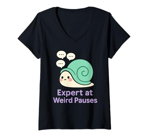Damen Introvertierter Humor Socially Awkward Kawaii Awkward but Cute T-Shirt mit V-Ausschnitt Damen Introvertierter Humor Socially Awkward Kawaii Awkward but Cute T-Shirt mit V-Ausschnitt von Pastel Aesthetic Shy Girl Funny Introvert Gift