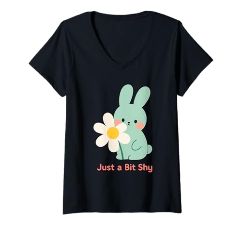 Damen Introvertierter Humor Socially Awkward Kawaii Awkward but Cute T-Shirt mit V-Ausschnitt Damen Introvertierter Humor Socially Awkward Kawaii Awkward but Cute T-Shirt mit V-Ausschnitt von Pastel Aesthetic Shy Girl Funny Introvert Gift