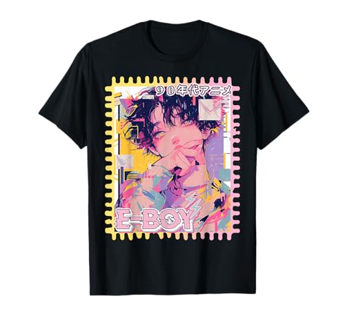 Retro 90er Anime Y2K Glitch Art E-Boy Harajuku Aesthetic T-Shirt von Pastel Anime Y2K Aesthetic Kawaii E-Boy Stamp