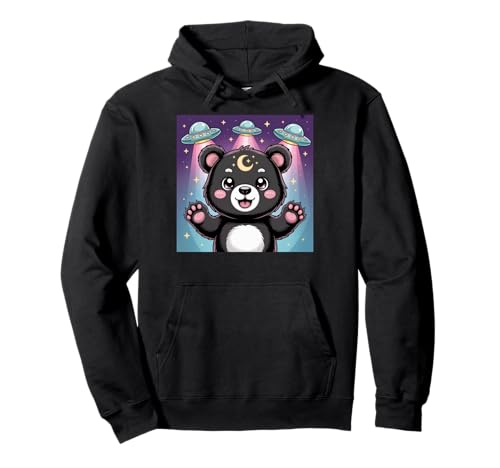 Bär Alien UFOs Ästhetische Kawaii Goth Mädchen Kleidung Rosa Goth Pullover Hoodie von Pastel Goth Clothing Goth Accessories For Women
